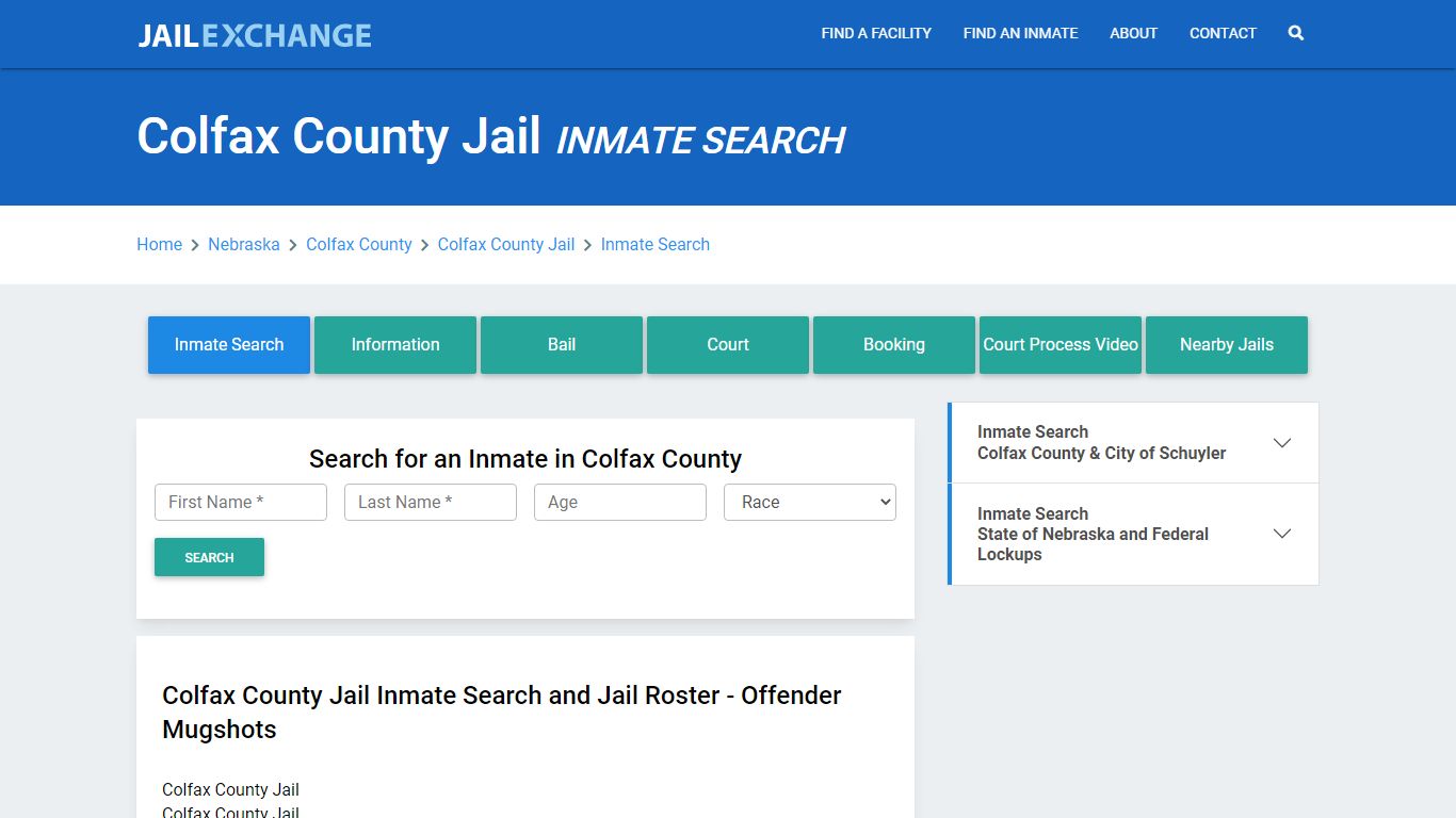 Colfax County Jail, NE Inmate Search: Roster & Mugshots